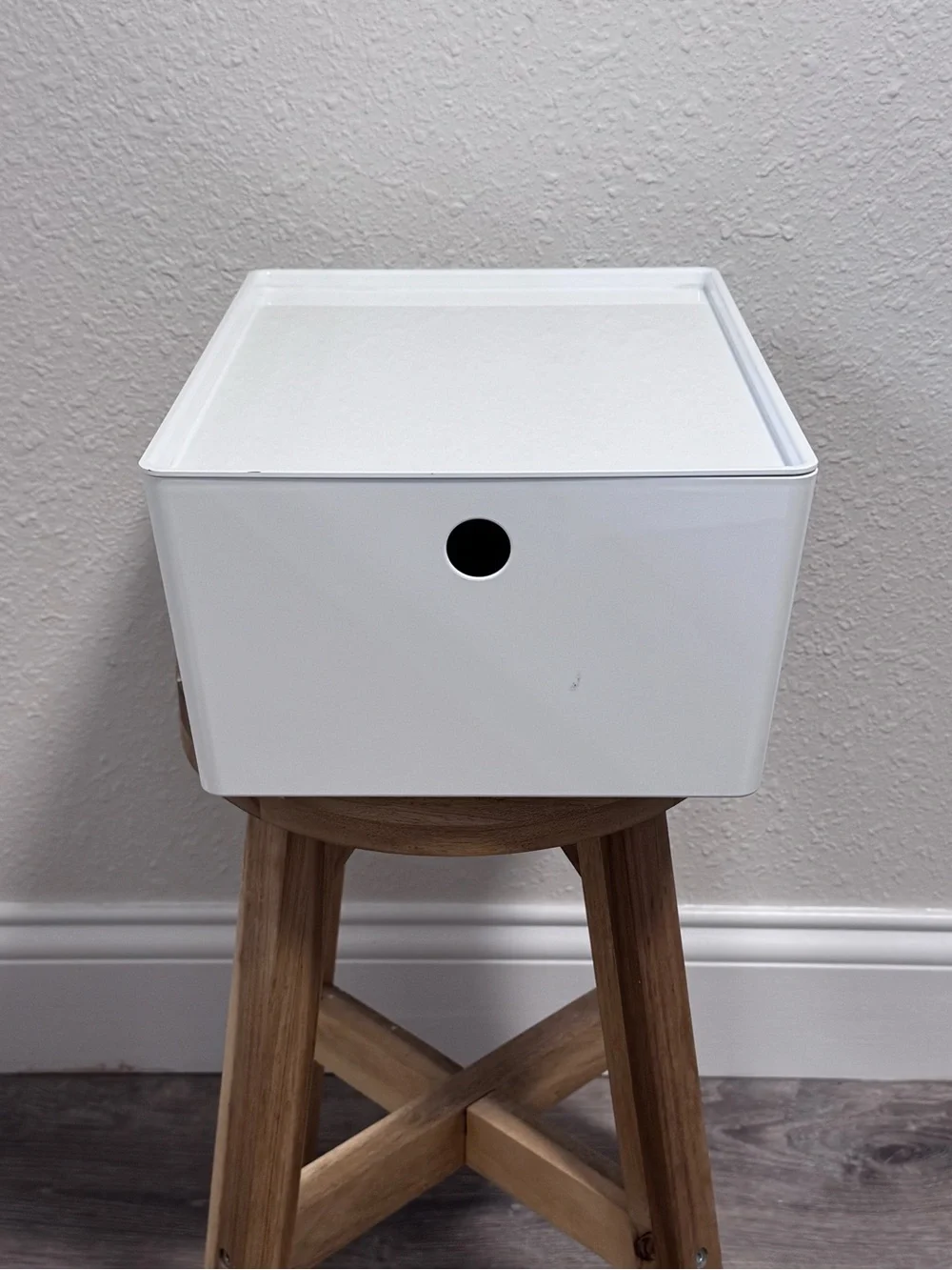 IKEA KUGGIS Storage Box with Lid White Minimalist Home Office Organizer